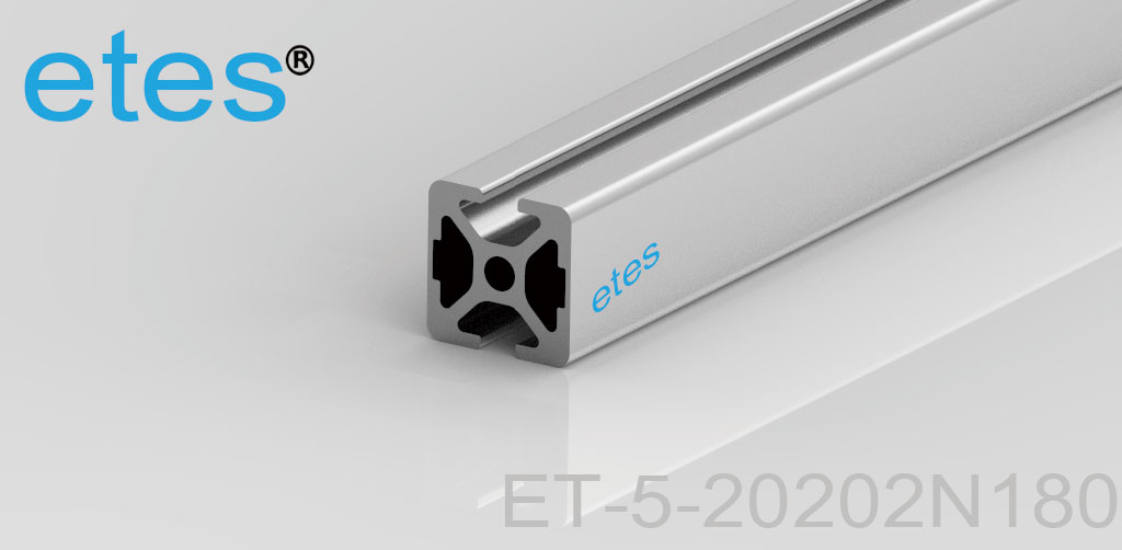 铝型材 5 系列 20x20 2N180度, 氧化银白   ET-5-20202N180