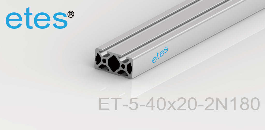 铝型材 5 系列 40x20 4N180, 氧化银白   ET-5-40204N180