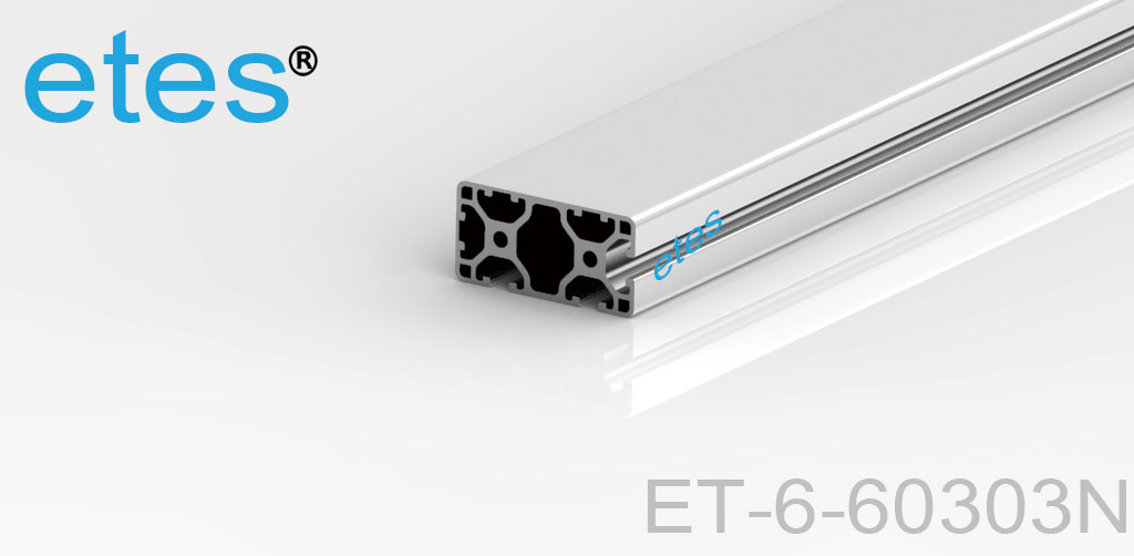 铝型材 6 系列 60x30 3N, 氧化银白   ET-6-60303N