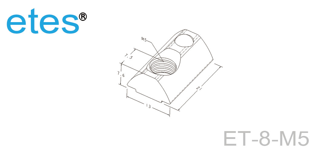 弹性螺母 8 系列 M5 ET-8-M5